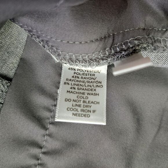 Ann Taylor Loft Marisa Pants Womens 12 Trouser Gray Flat Front Straight Leg - Picture 7 of 11